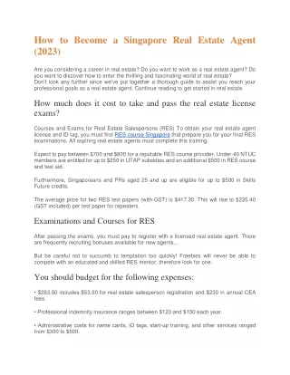 How to Become a Singapore Real Estate Agent (2023)