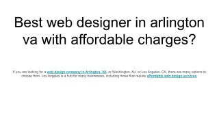 best web designer in arlington va with affordable