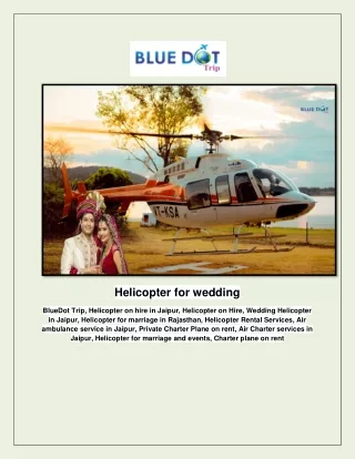 helicopter for wedding