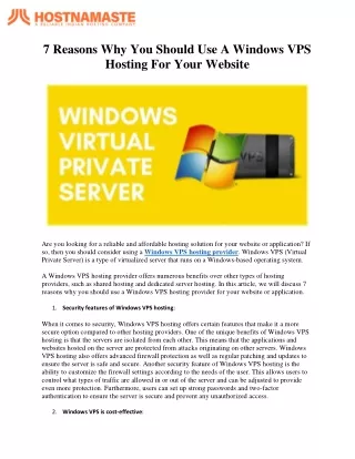 Cheap Windows VPS Hosting