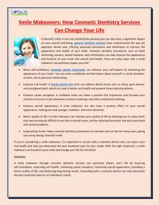 Smile Makeovers How Cosmetic Dentistry Services Can Change Your Life