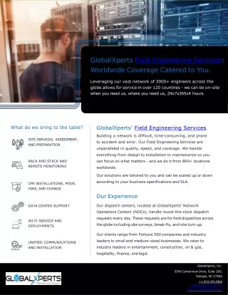 GlobalXperts Field Engineering Service  Network Support - Installation, Configuration, Troubleshooting, Testing.pdf