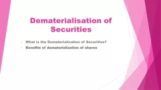 Dematerialisation of Securities | Motilal Oswal