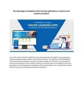 the advantages of adopting online learning