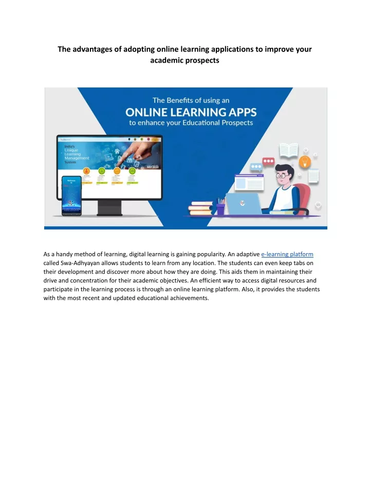 PPT - The advantages of adopting online learning applications ...