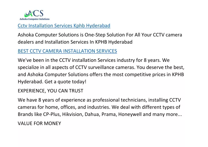 cctv installation services kphb hyderabad