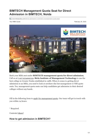 bimtech management quota seat for direct