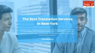 The Best Translation Services in New York
