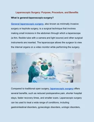 What is general-laparoscopic-surgery?