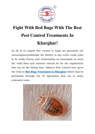 Bed Bugs Treatment in Kharghar Call-9833024667