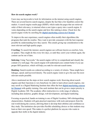 how do search engines work