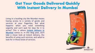 Instant delivery in Mumbai