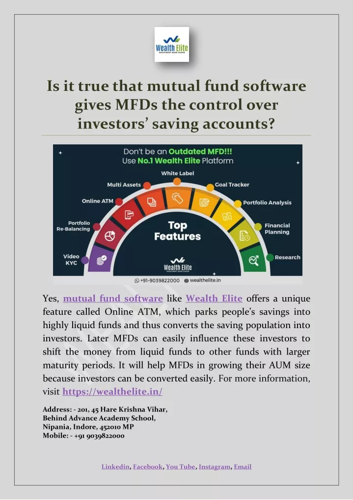 is it true that mutual fund software gives mfds