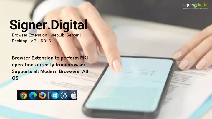 signer digital browser extension weblib server