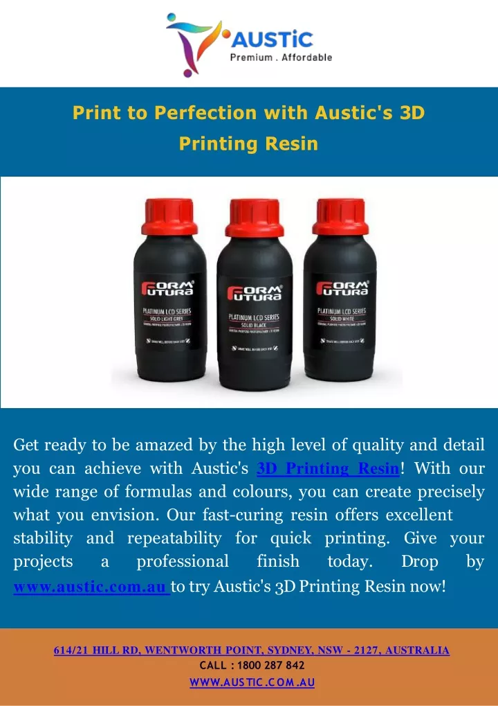 print to perfection with austic s 3d printing
