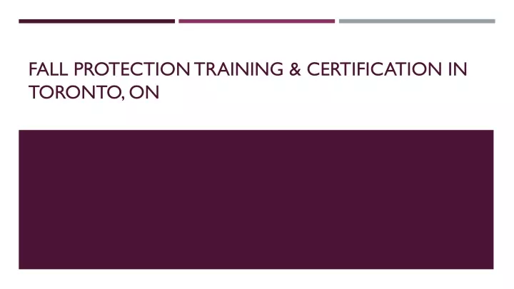 fall protection training certification in toronto on