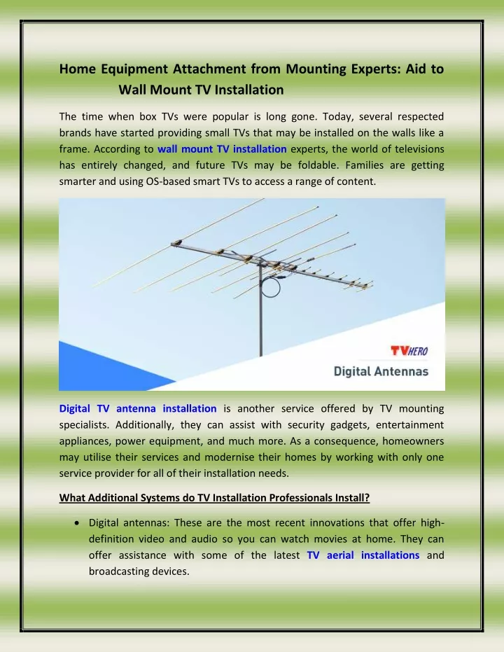 home equipment attachment from mounting experts