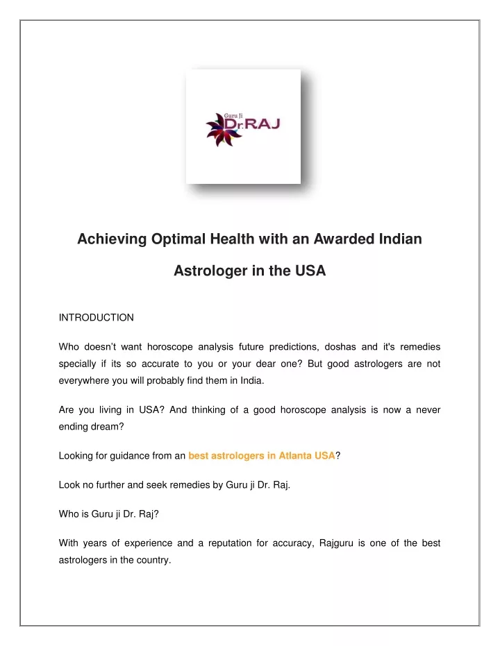 achieving optimal health with an awarded indian