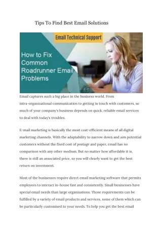 Tips To Find Best Email Solutions