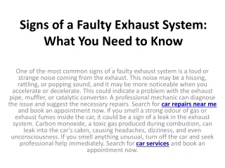 signs of a faulty exhaust system what you need to know