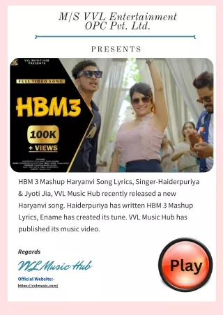 HBM 3 Mashup Haryanvi Song Lyrics