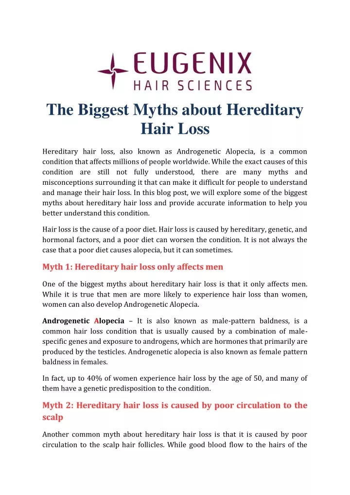 the biggest myths about hereditary hair loss