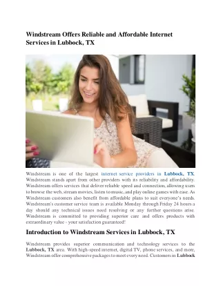 Windstream Offers Reliable and Affordable Internet Services in Lubbock, TX