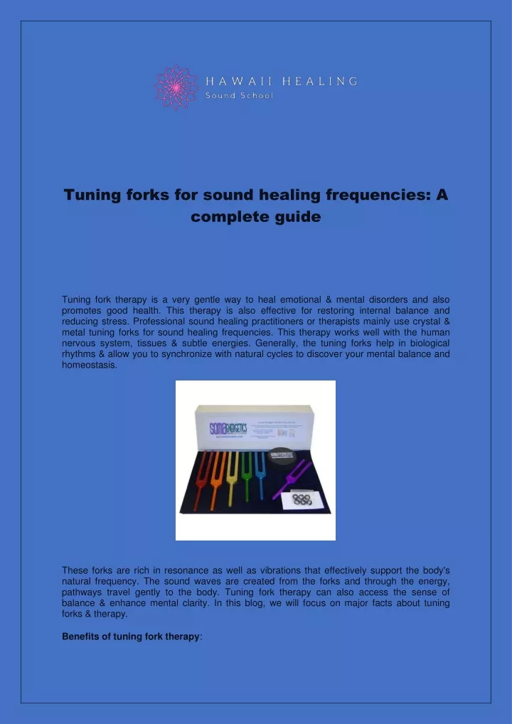 tuning forks for sound healing frequencies