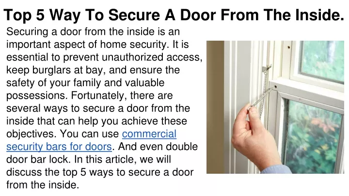 top 5 way to secure a door from the inside