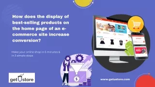 How does the display of best-selling products on the home page of an e-commerce site increase conve