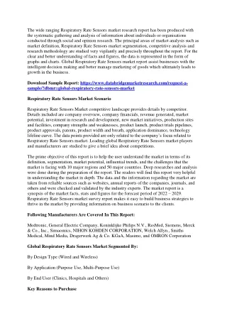 the wide ranging respiratory rate sensors market