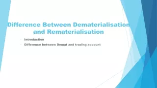 Difference Between Dematerialisation and Rematerialisation | Motilal Oswal