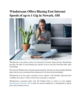 Windstream Offers Blazing Fast Internet Speeds of up to 1 Gig in Newark, OH