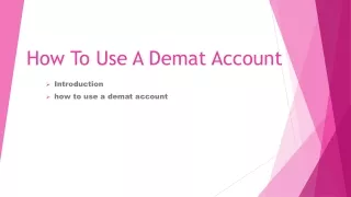 How To Use A Demat Account | Motilal Oswal