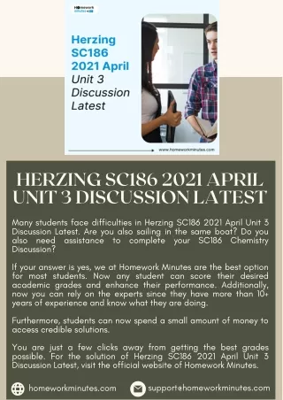 Herzing SC186 2021 April Unit 3 Discussion Latest