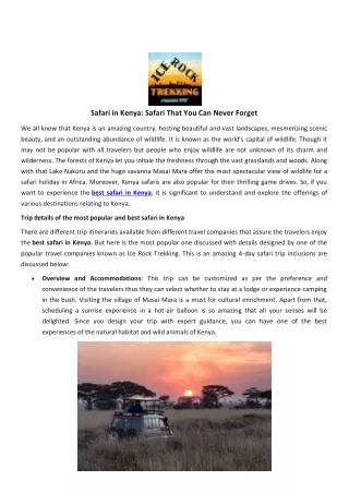 safari in kenya safari that you can never forget