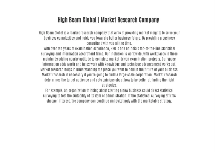 high beam global market research company