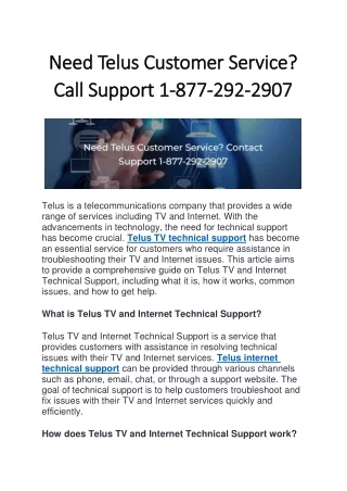 need telus customer service need telus customer