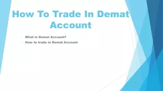 How To trade in Demat Account | Motilal Oswal