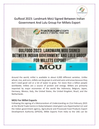 gulfood 2023 landmark mou signed between indian