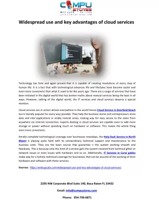 Widespread use and key advantages of cloud services