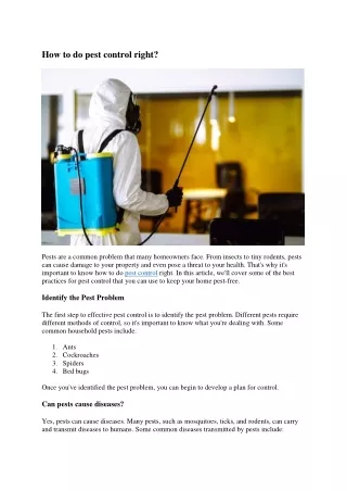 how to do pest control right