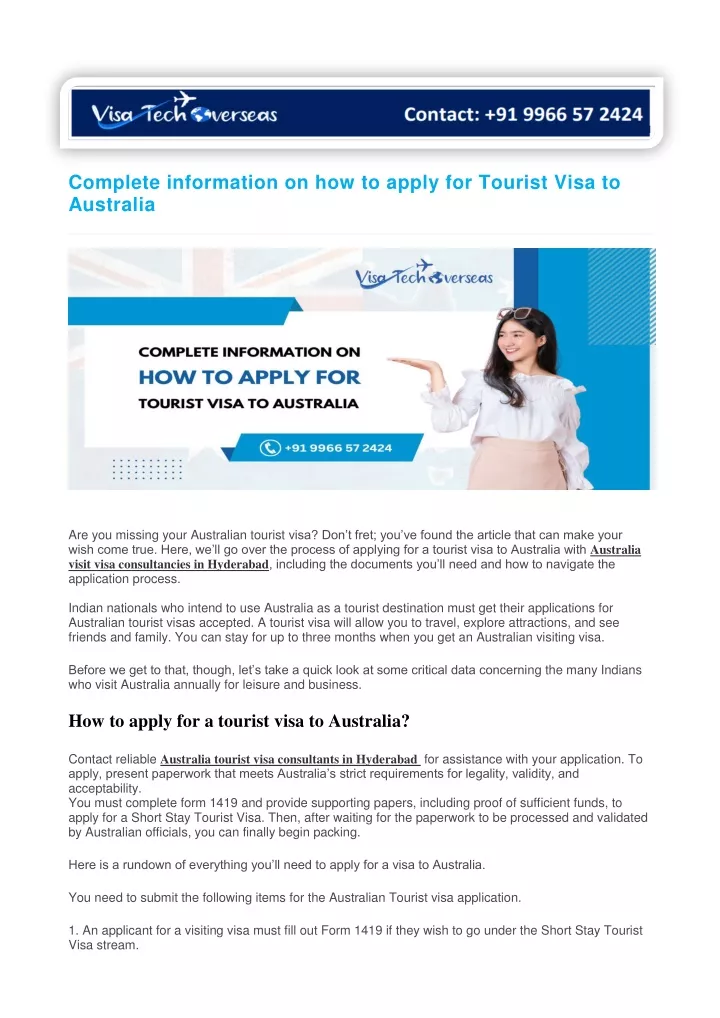 complete information on how to apply for tourist