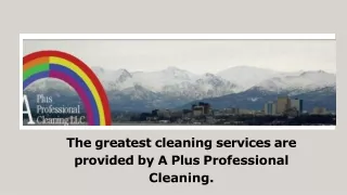 The greatest cleaning services are provided by A Plus Professional Cleaning.