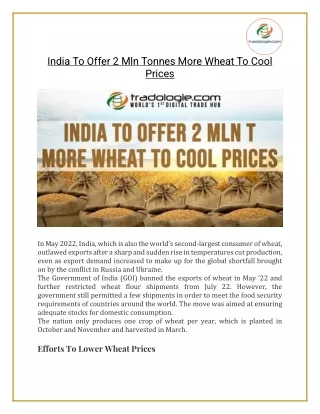 india to offer 2 mln tonnes more wheat to cool
