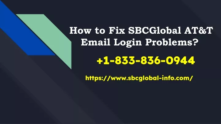 how to fix sbcglobal at t email login problems