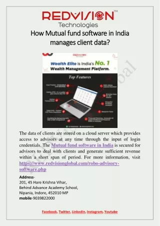 How Mutual fund software in India manages client data