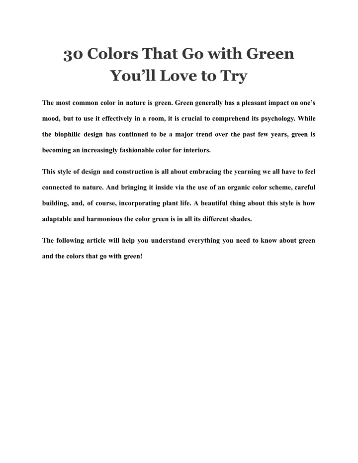30 colors that go with green you ll love to try