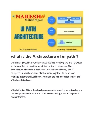 what is the Architecture of ui path