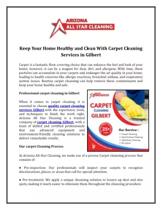 Quality Carpet Cleaning Services in Gilbert